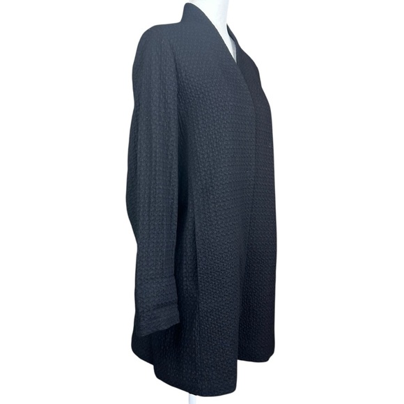 Eileen Fisher Knit Long Cardigan Med Oversized Minimalist Essential Textured - Picture 3 of 14